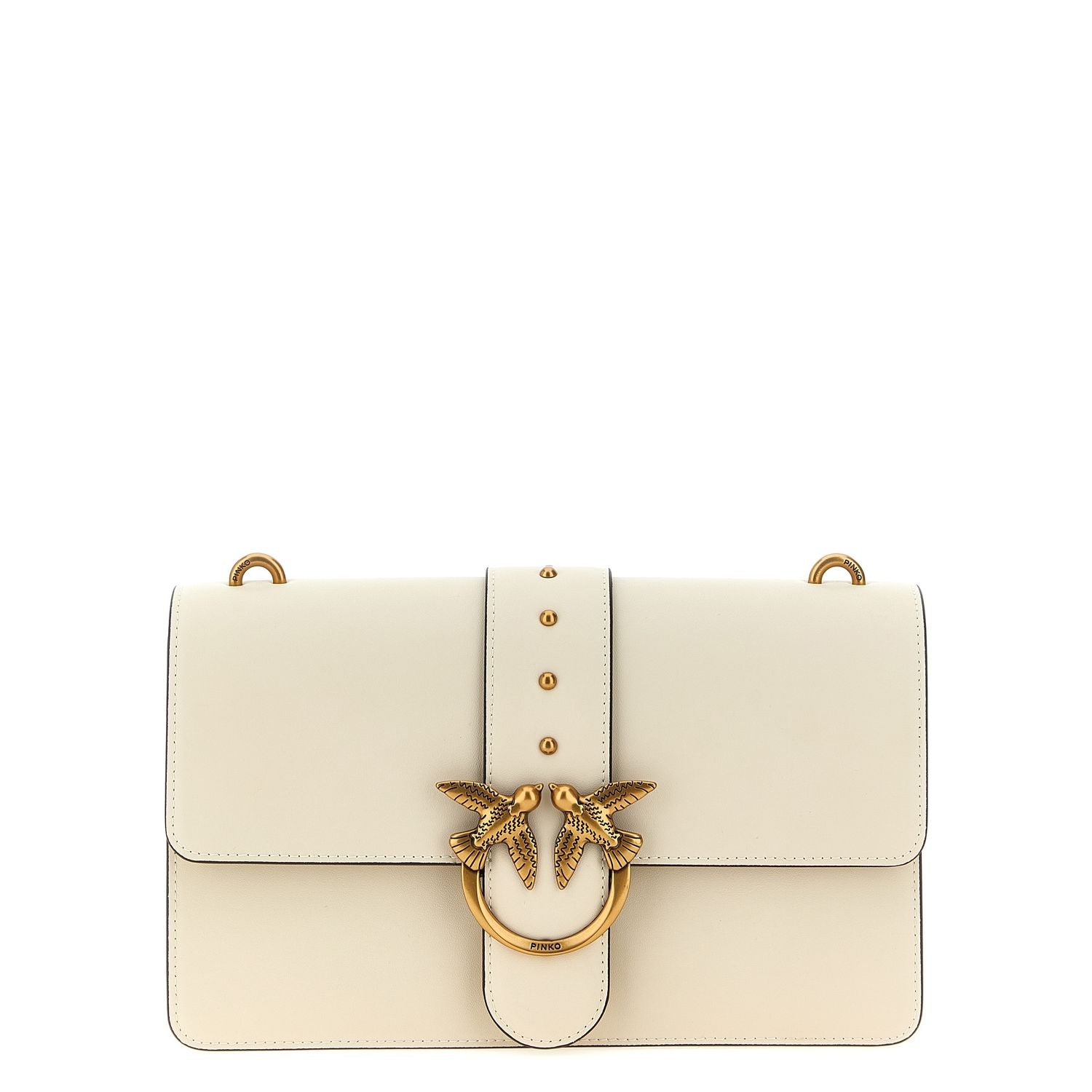 PINKO White Goatskin Crossbody Bag