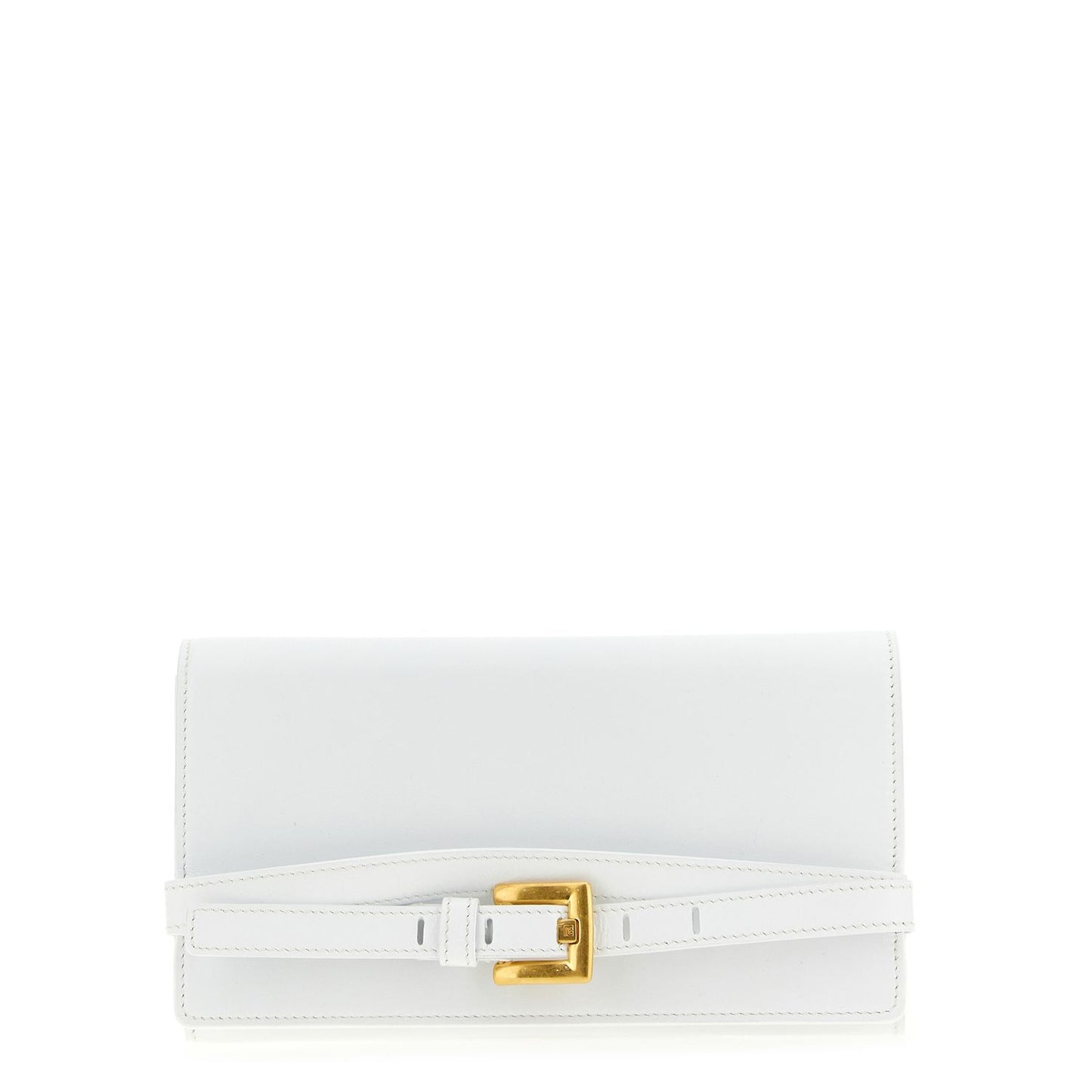 Balmain White Calfskin Cardholder