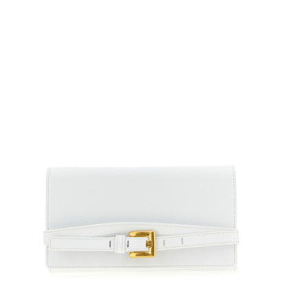 Balmain White Calfskin Cardholder