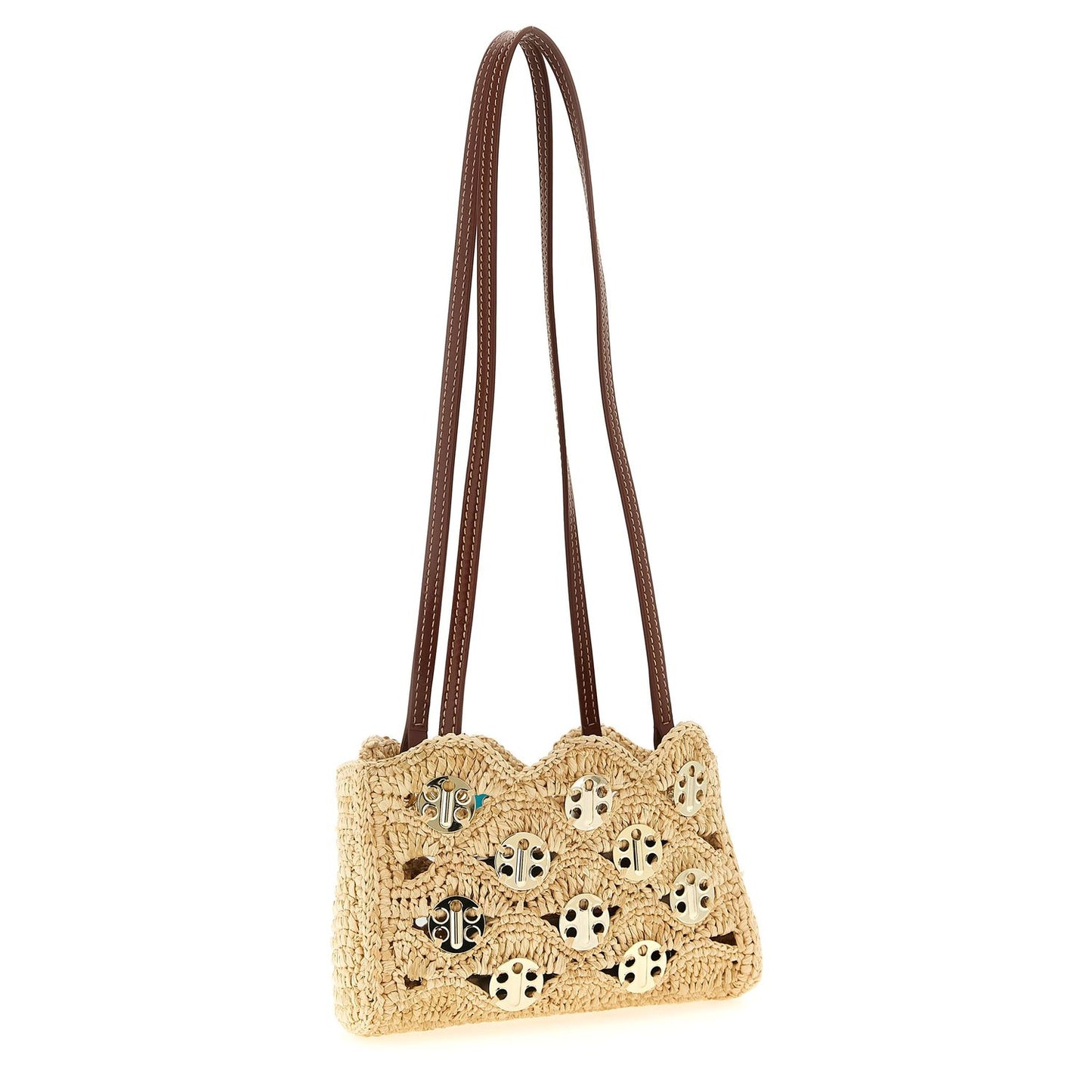 Paco Rabanne Beige Ramie Shoulder Bag