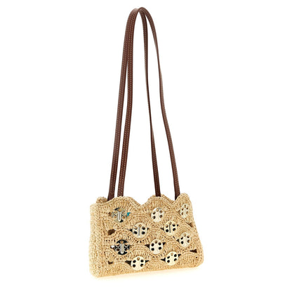Paco Rabanne Beige Ramie Shoulder Bag