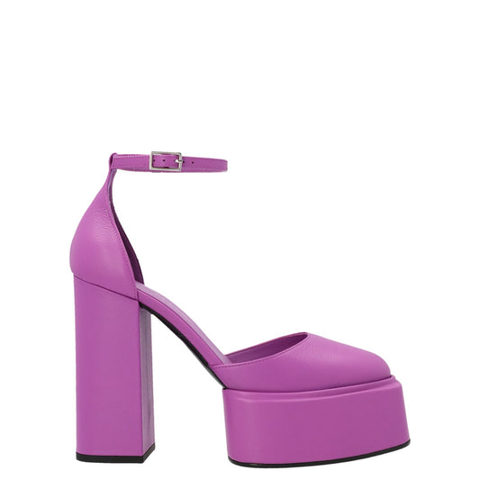 3Juin Purple Leather High Heel Pumps