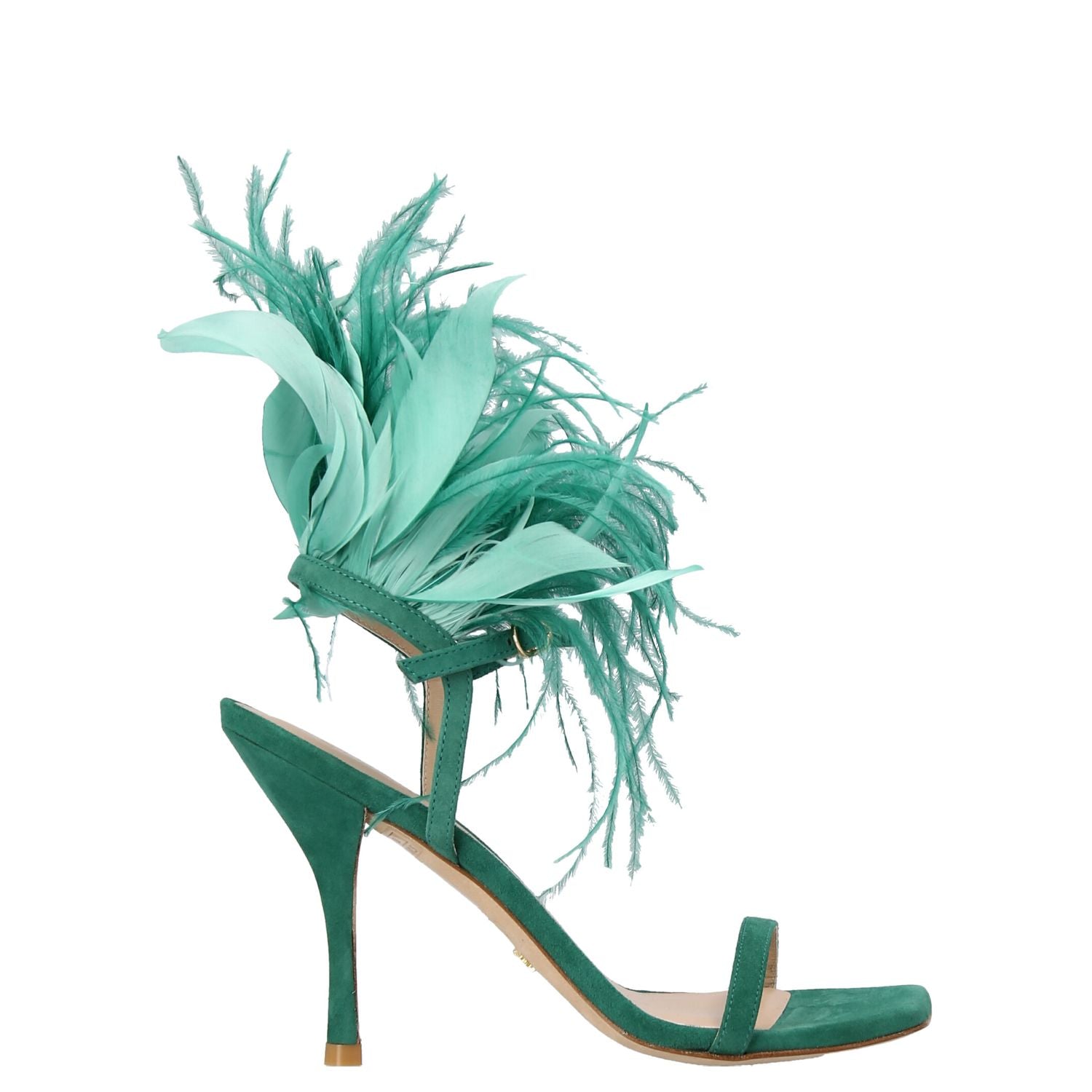 Stuart Weitzman Bicolor Suede Leather Stiletto Heel Sandals