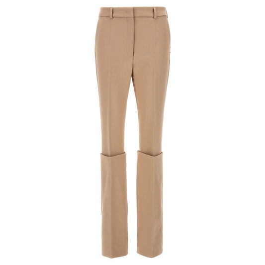 Sportmax Beige Polyester Dress Pants