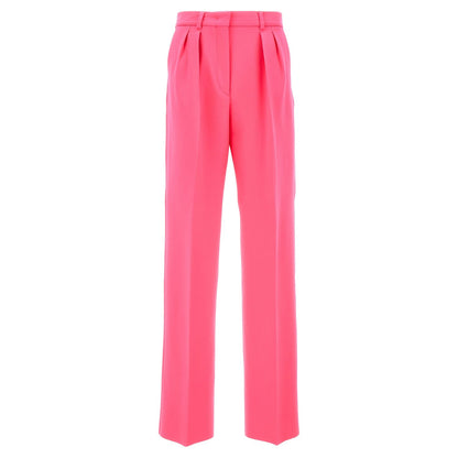 Sportmax Fuchsia Virgin Wool Casual Pants