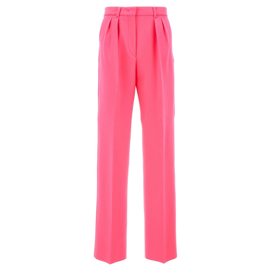 Sportmax Fuchsia Virgin Wool Casual Pants