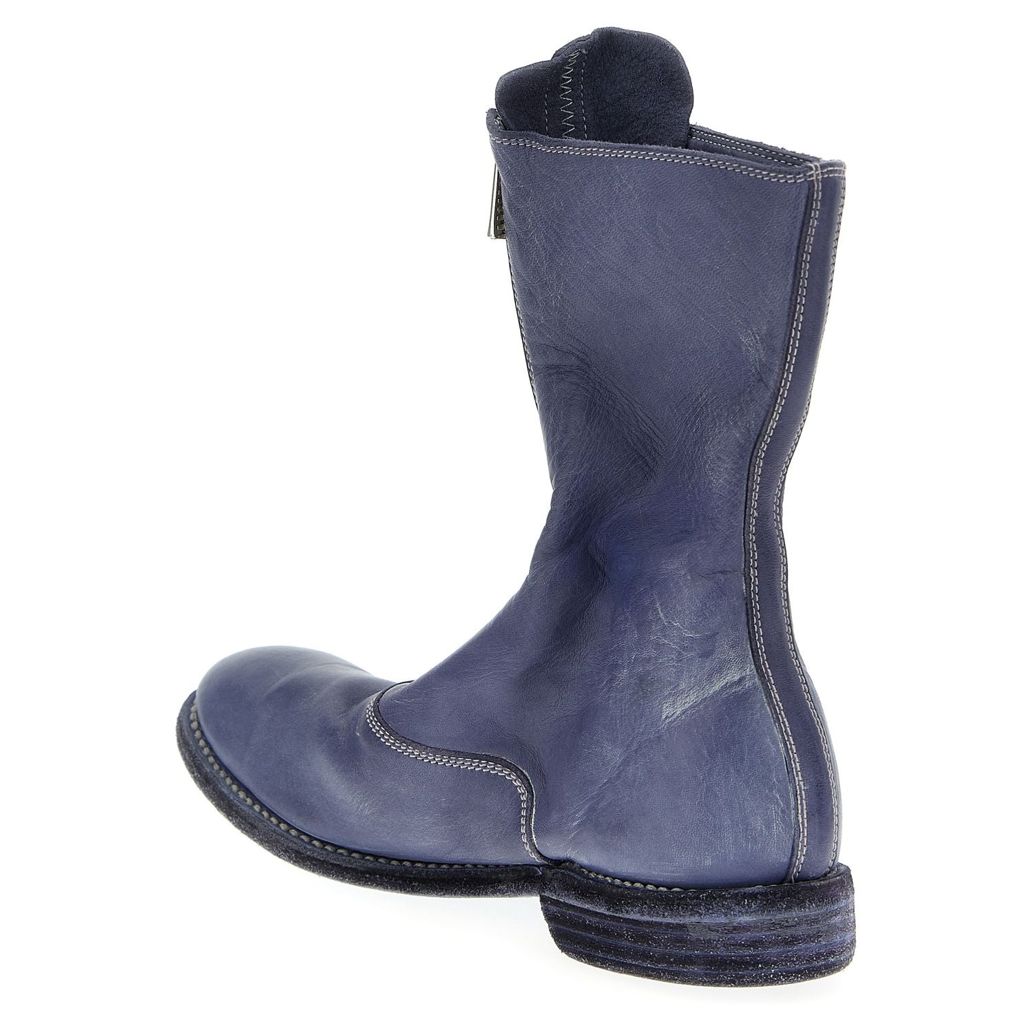 Guidi Purple Leather Ankle Boots