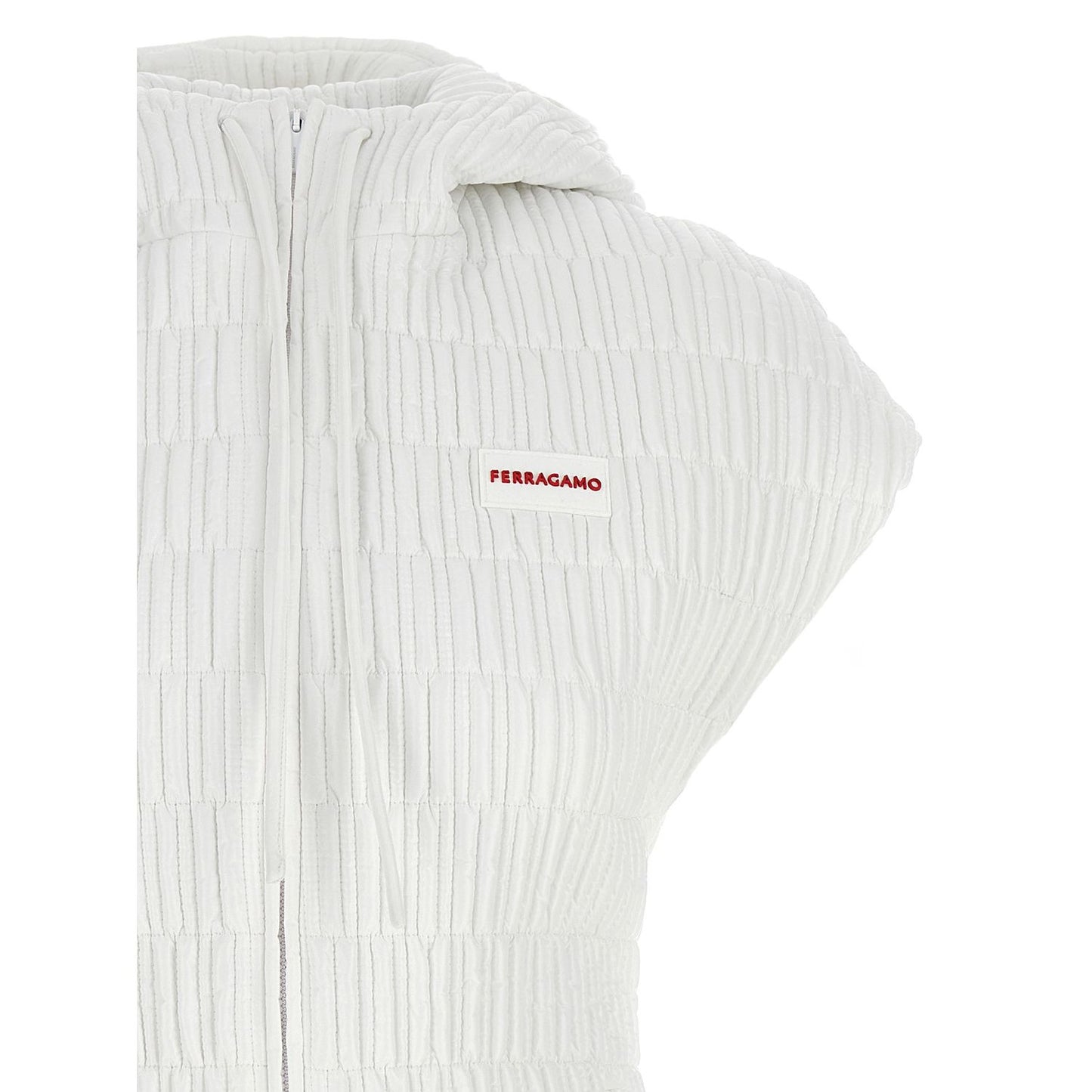 Ferragamo White Polyamide Sleeveless Jacket