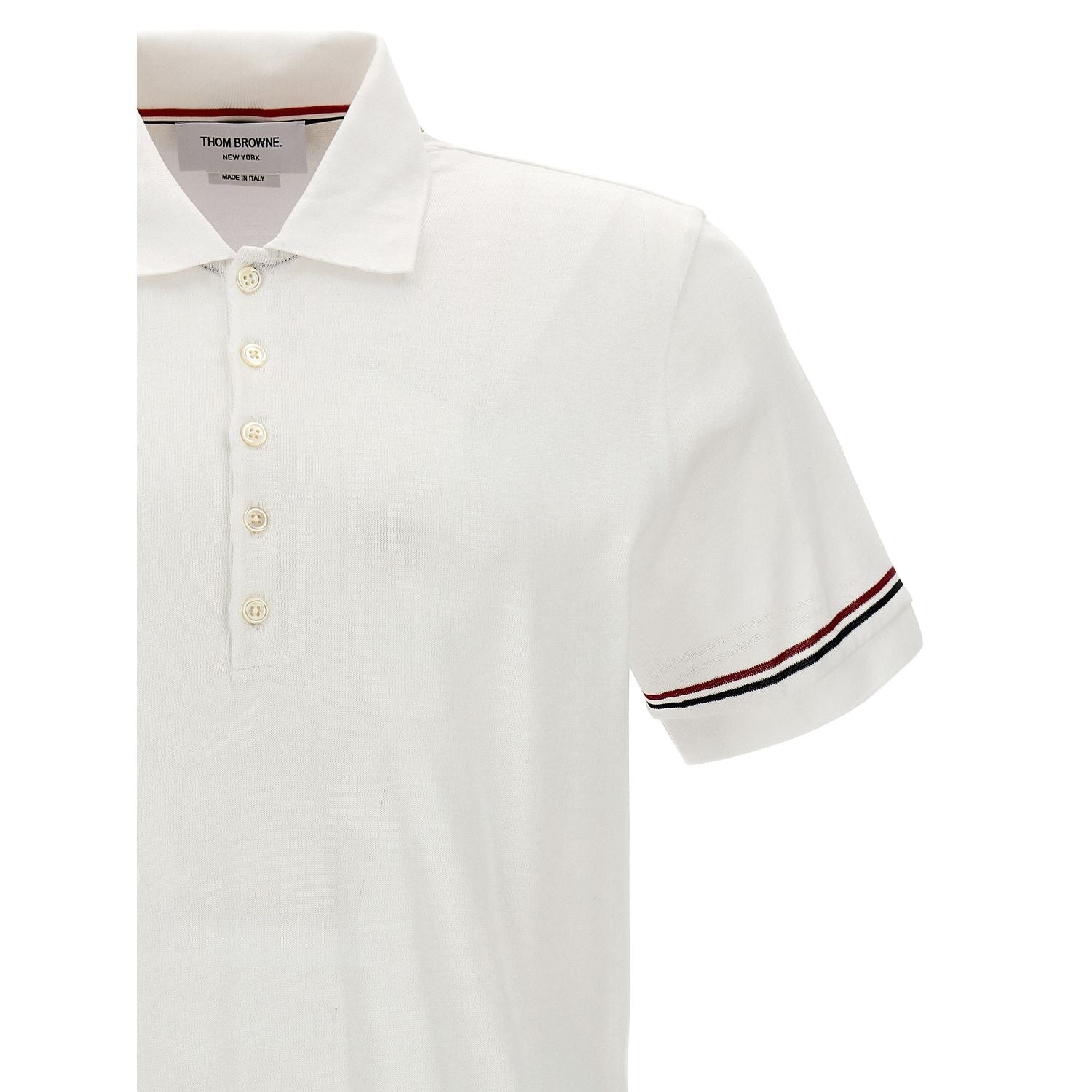 Thom Browne White Cotton Polo Shirt