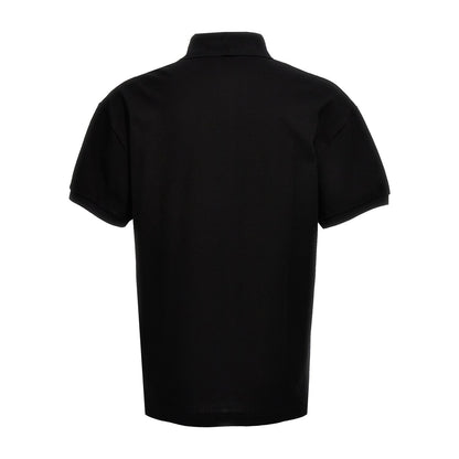 Palm Angels Black Polyester Polo Shirt