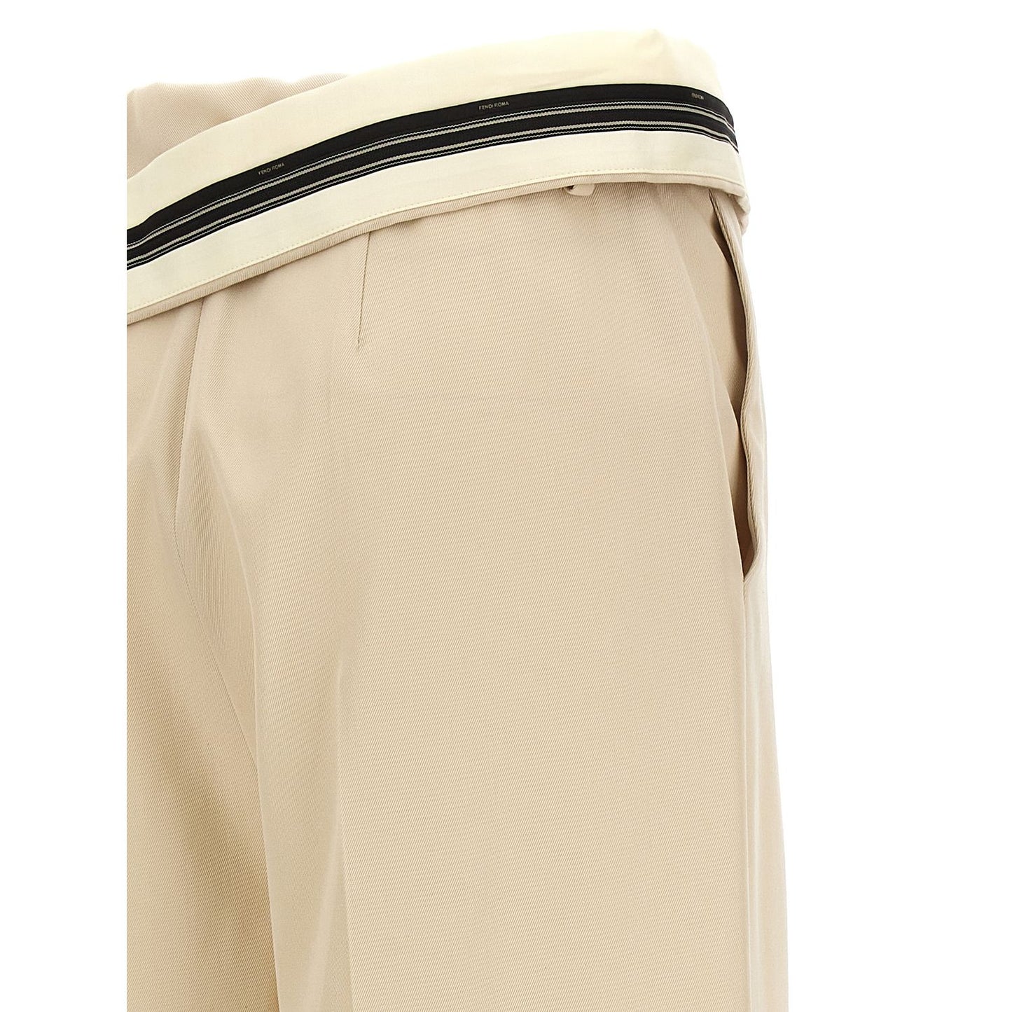 Fendi Beige Wool Casual Pants