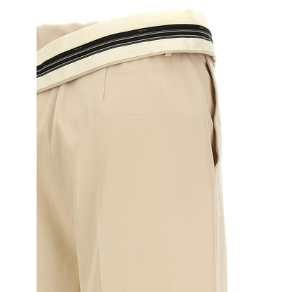 Fendi Beige Wool Casual Pants