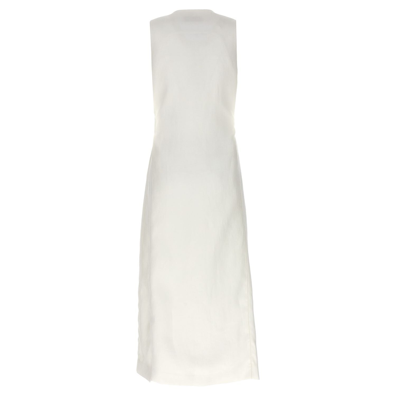 Max Mara White Flax Sleeveless Jacket