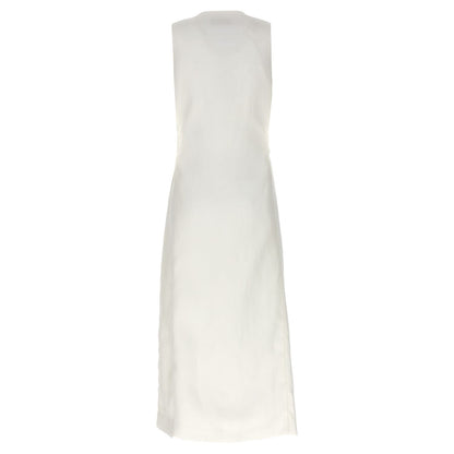 Max Mara White Flax Sleeveless Jacket