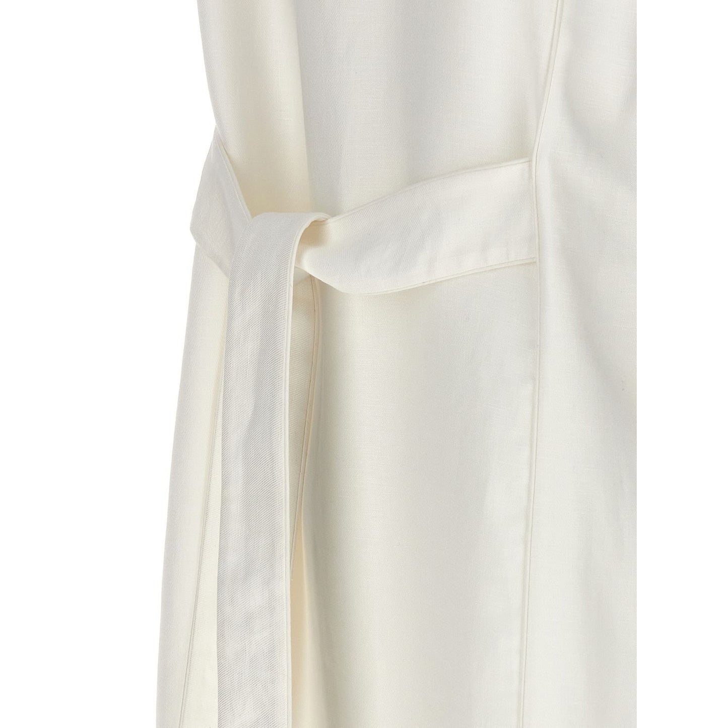 Max Mara White Flax Sleeveless Jacket