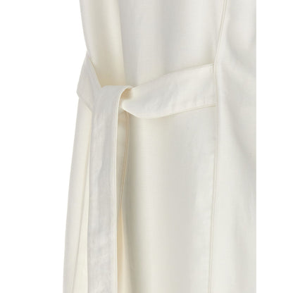 Max Mara White Flax Sleeveless Jacket