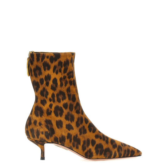 Aquazzura Multicolor Suede Leather Ankle Boots