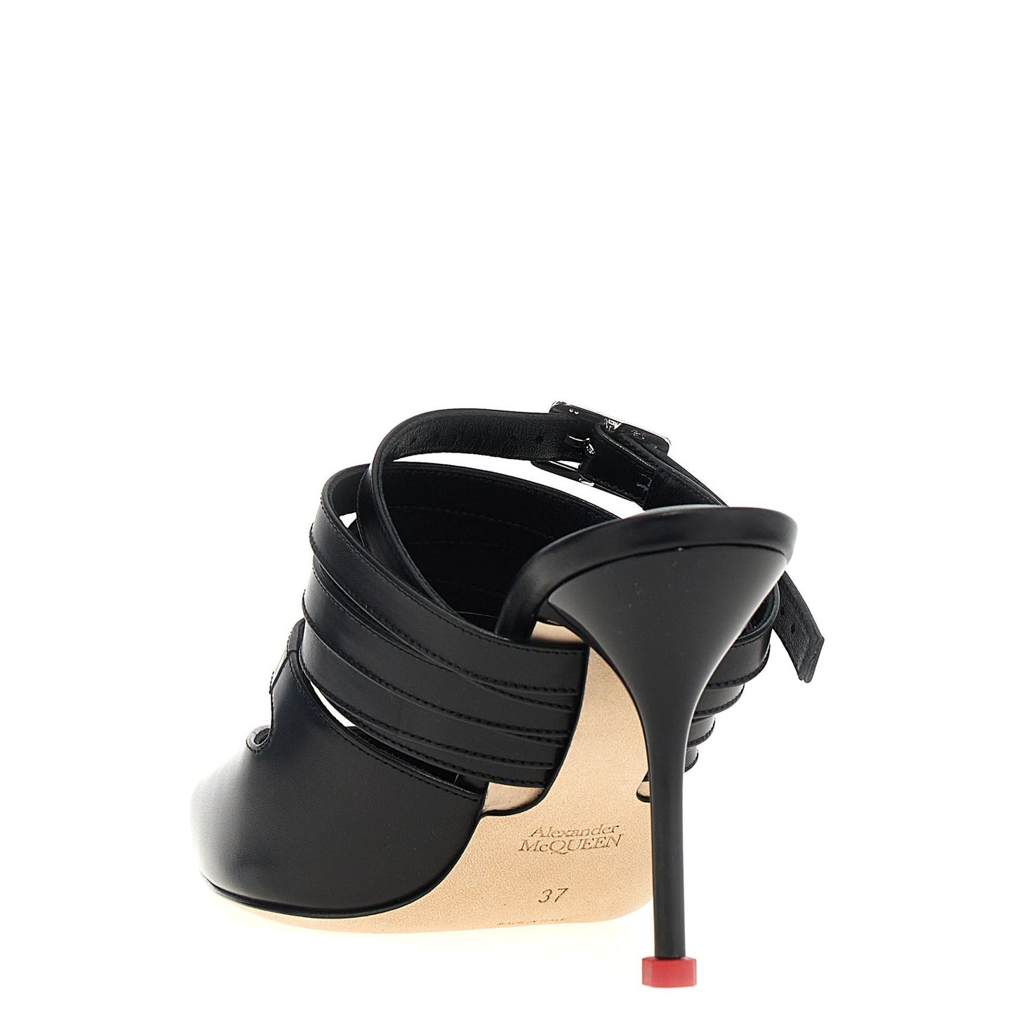 Alexander McQueen Black Cowhide High Heel Pumps