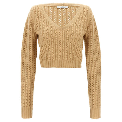 Max Mara Beige Wool Cardigan