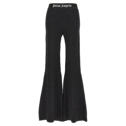 Palm Angels Black Viscose Flared Pants