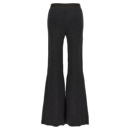 Palm Angels Black Viscose Flared Pants
