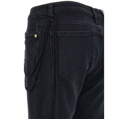 Darkpark Black Cotton Straight-Leg Jeans