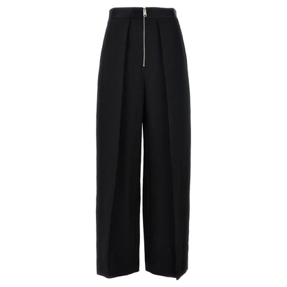 Khaite Black Viscose Casual Pants