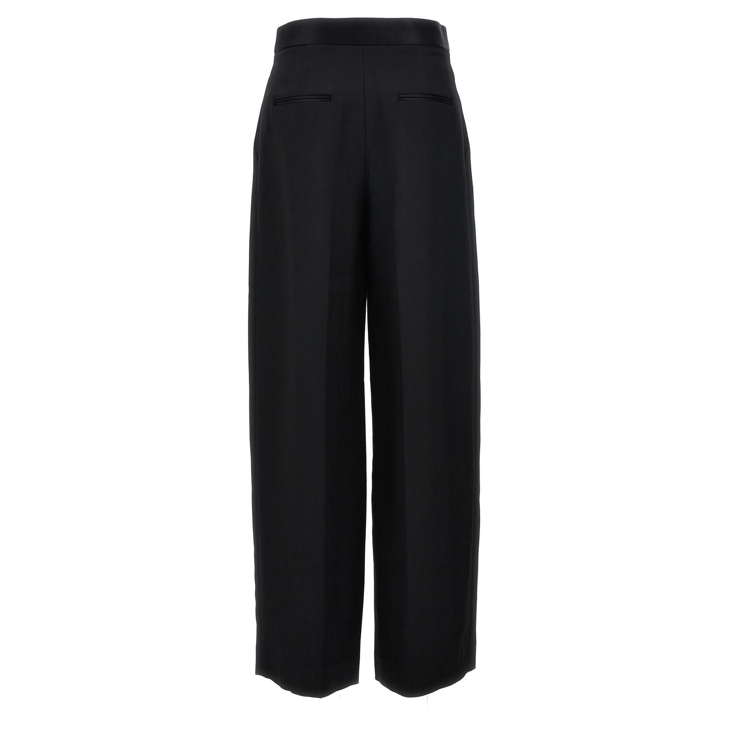 Khaite Black Viscose Casual Pants