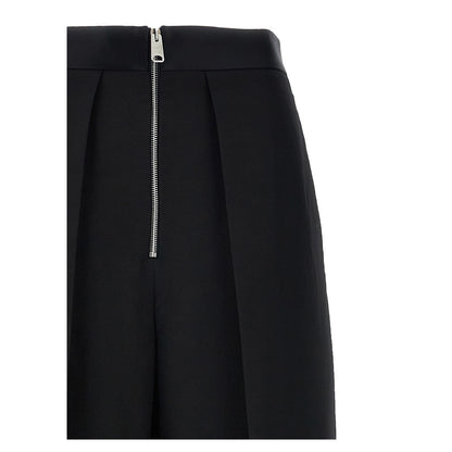 Khaite Black Viscose Casual Pants