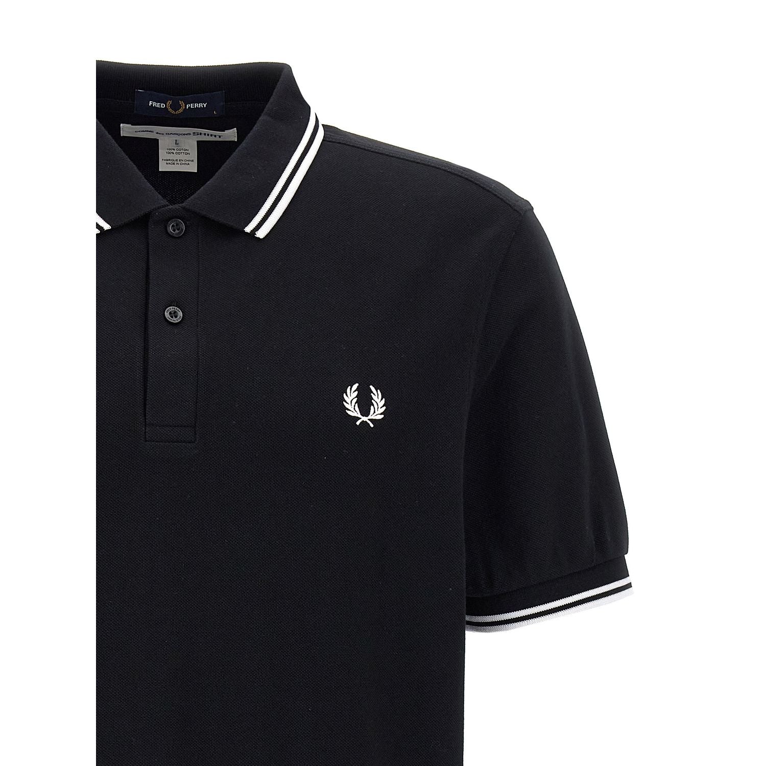 Comme Des Garçons Bicolor Cotton Polo Shirt