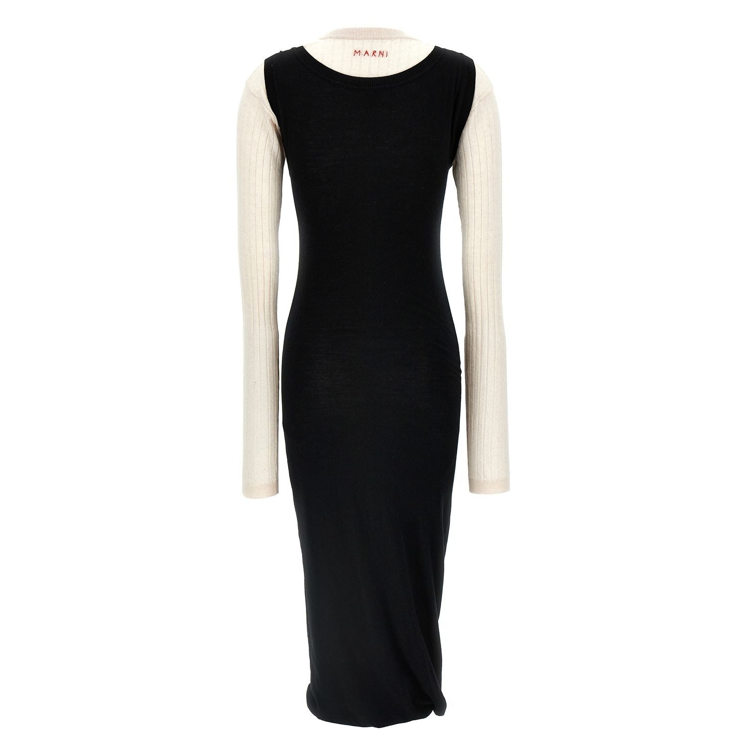 Marni Bicolor Wool Midi Dress