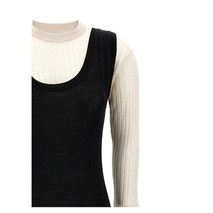 Marni Bicolor Wool Midi Dress