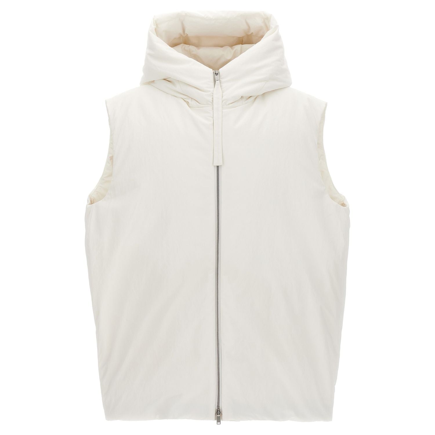 Jil Sander White Polyester Sleeveless Jacket