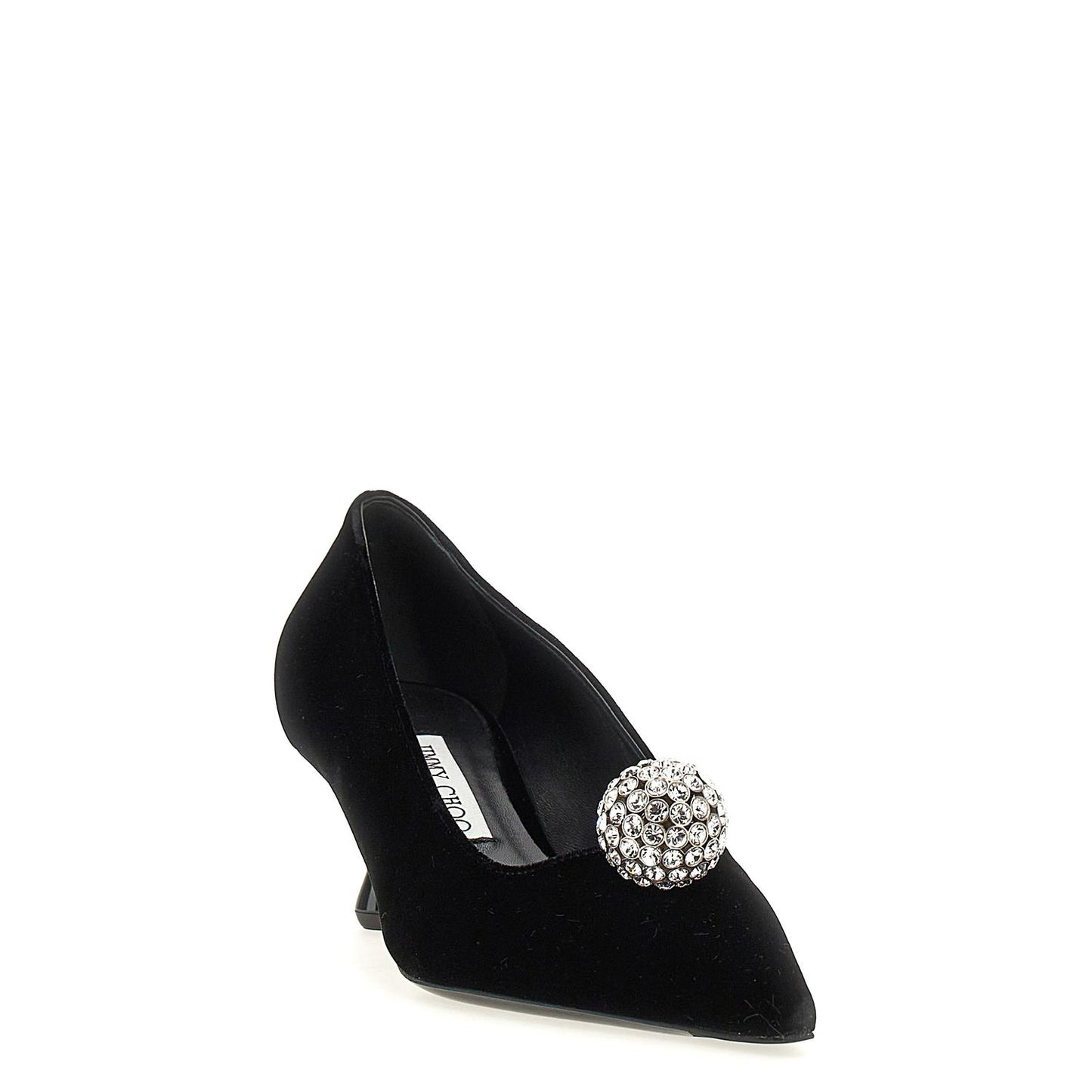Jimmy Choo Black Textile Mid Heel Pumps