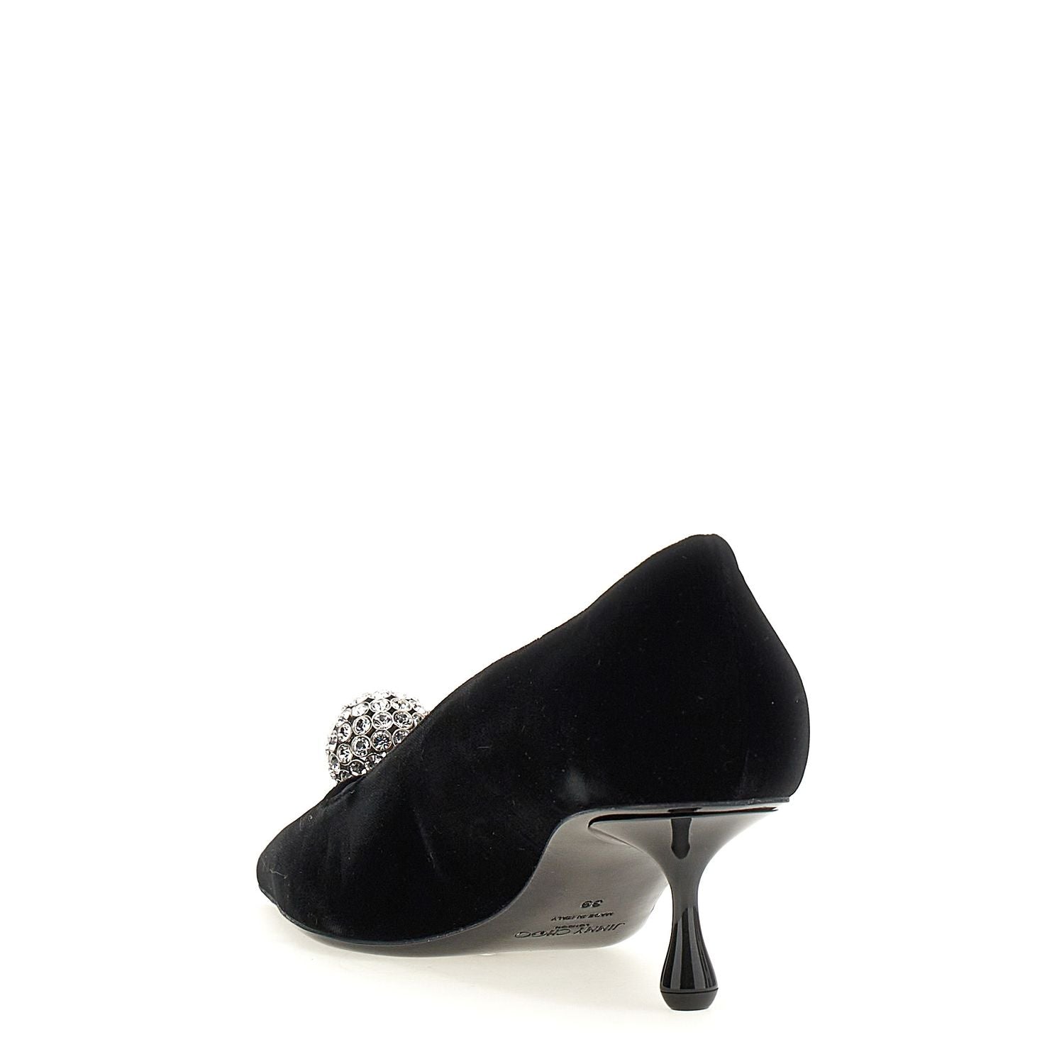 Jimmy Choo Black Textile Mid Heel Pumps
