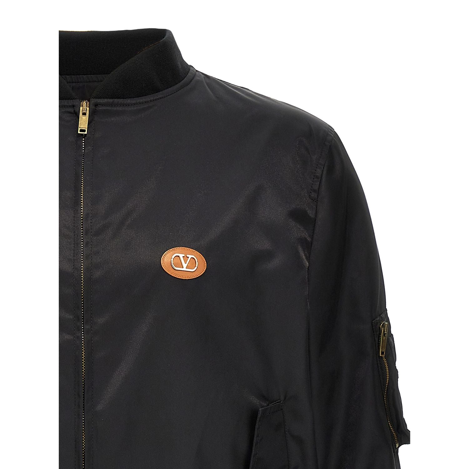 Valentino Garavani Black Polyamide Bomber