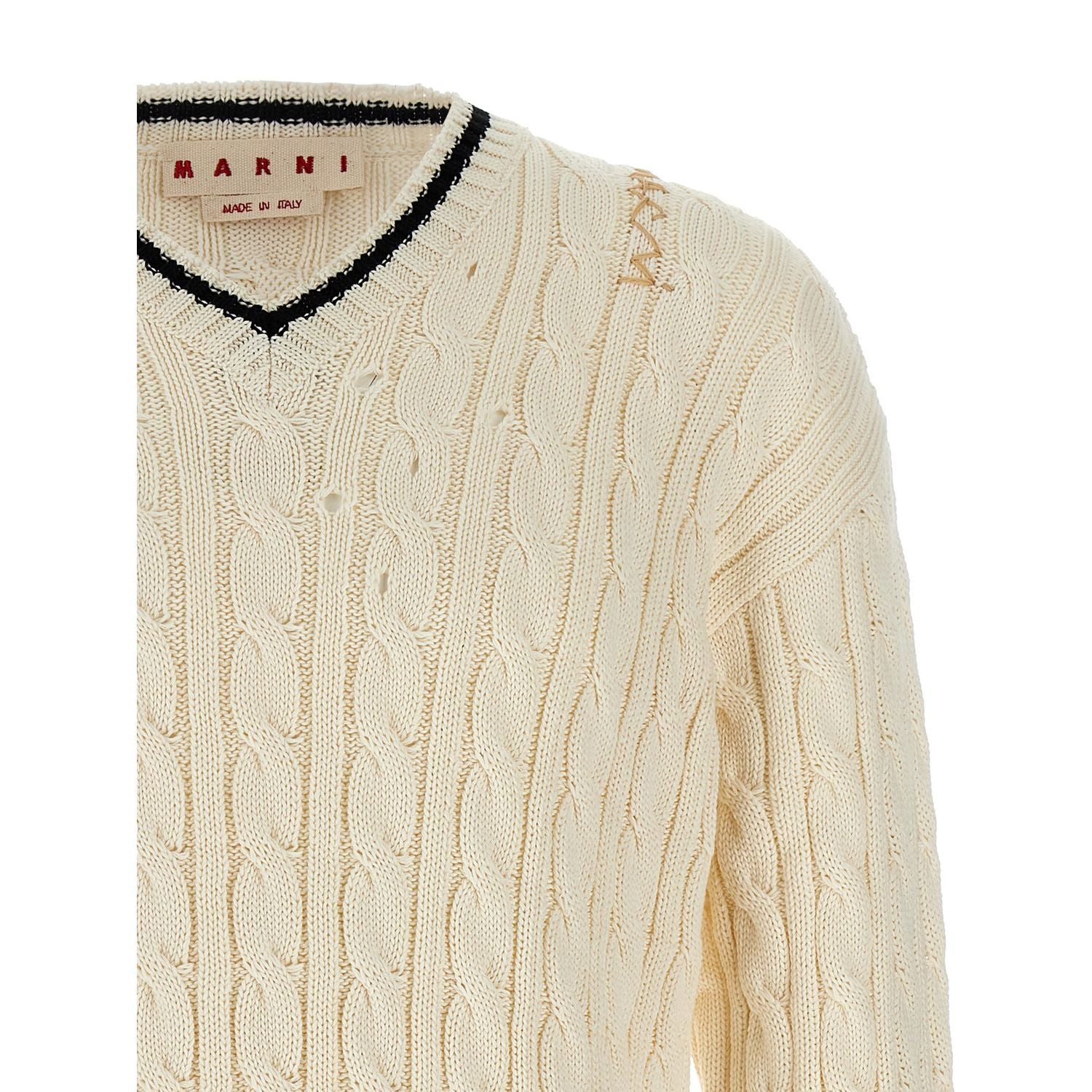 Marni White Cotton Cardigan