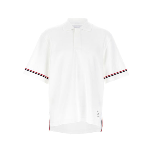Thom Browne White Cotton Polo Shirt