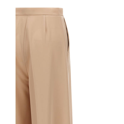 Max Mara Beige Virgin Wool Casual Pants