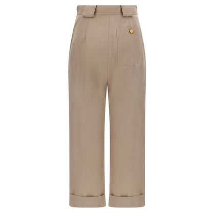 Max Mara Beige Cotton Casual Pants