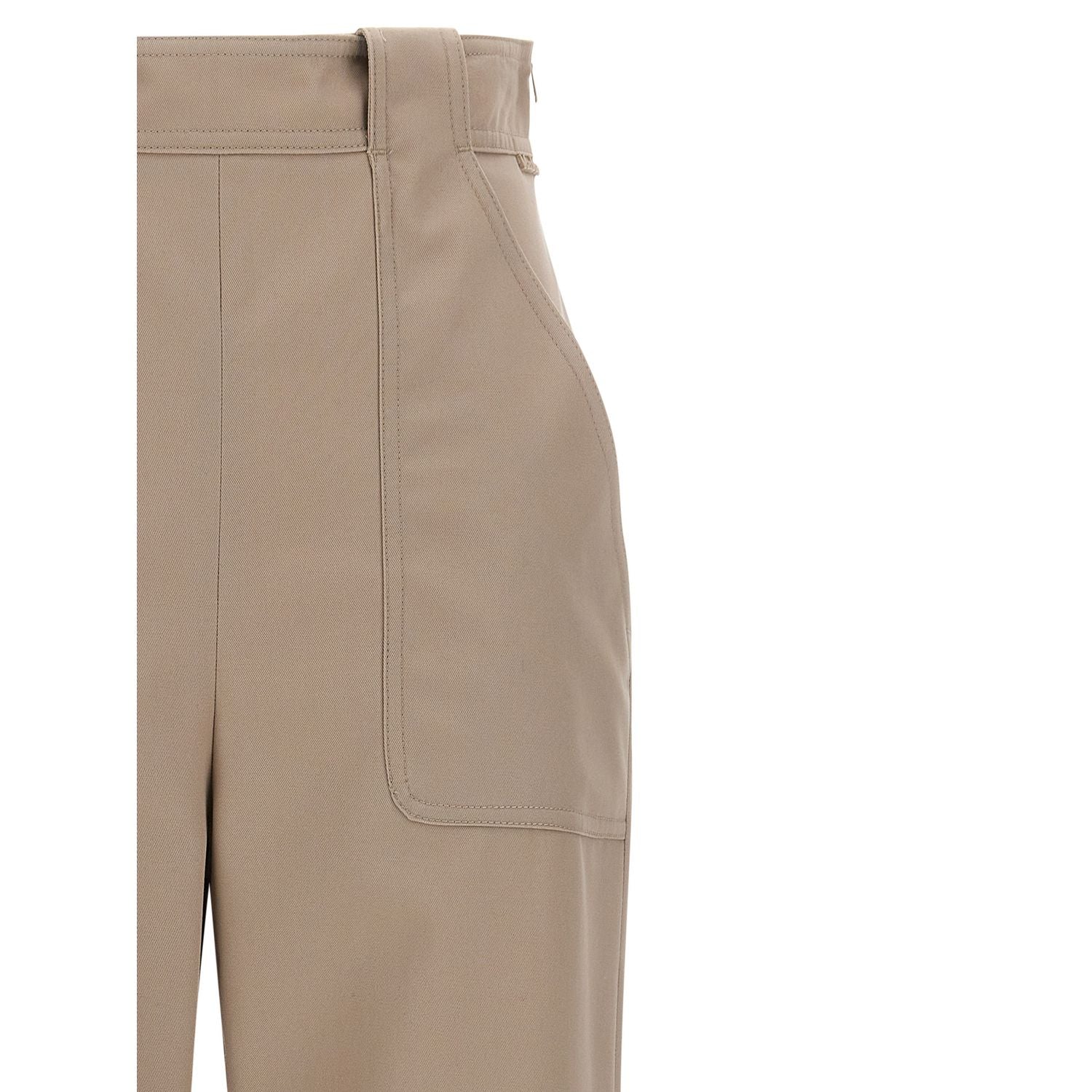 Max Mara Beige Cotton Casual Pants