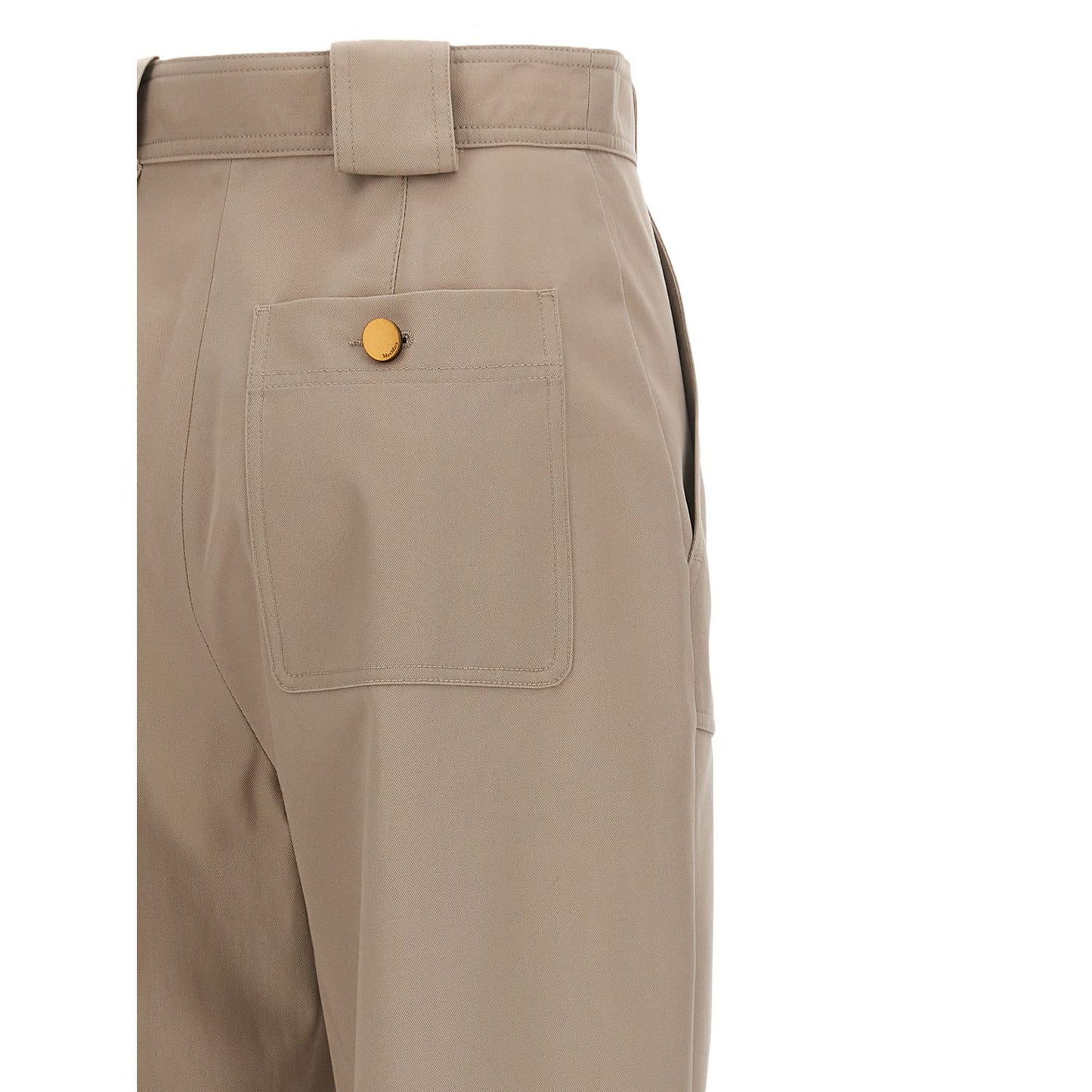 Max Mara Beige Cotton Casual Pants