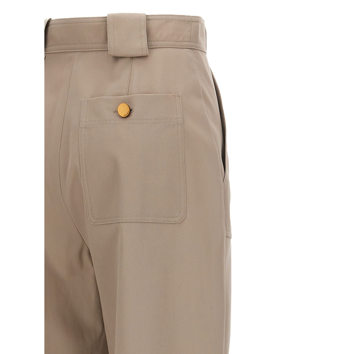 Max Mara Beige Cotton Casual Pants