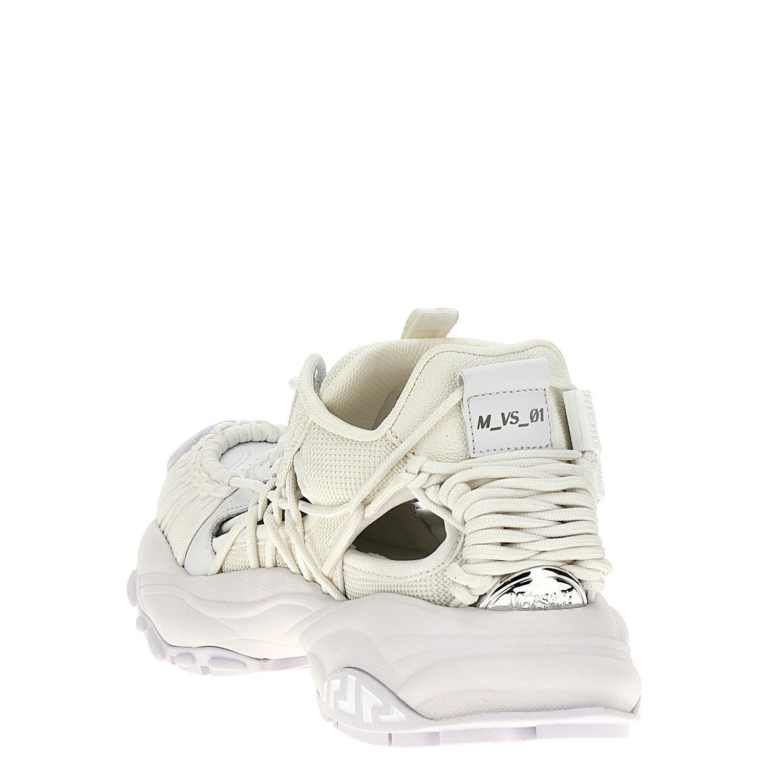 Versace White Calfskin Athletic Sneakers