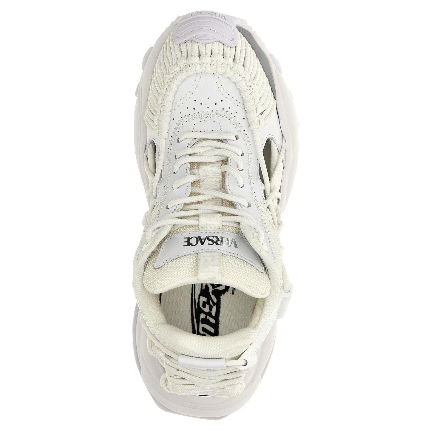 Versace White Calfskin Athletic Sneakers