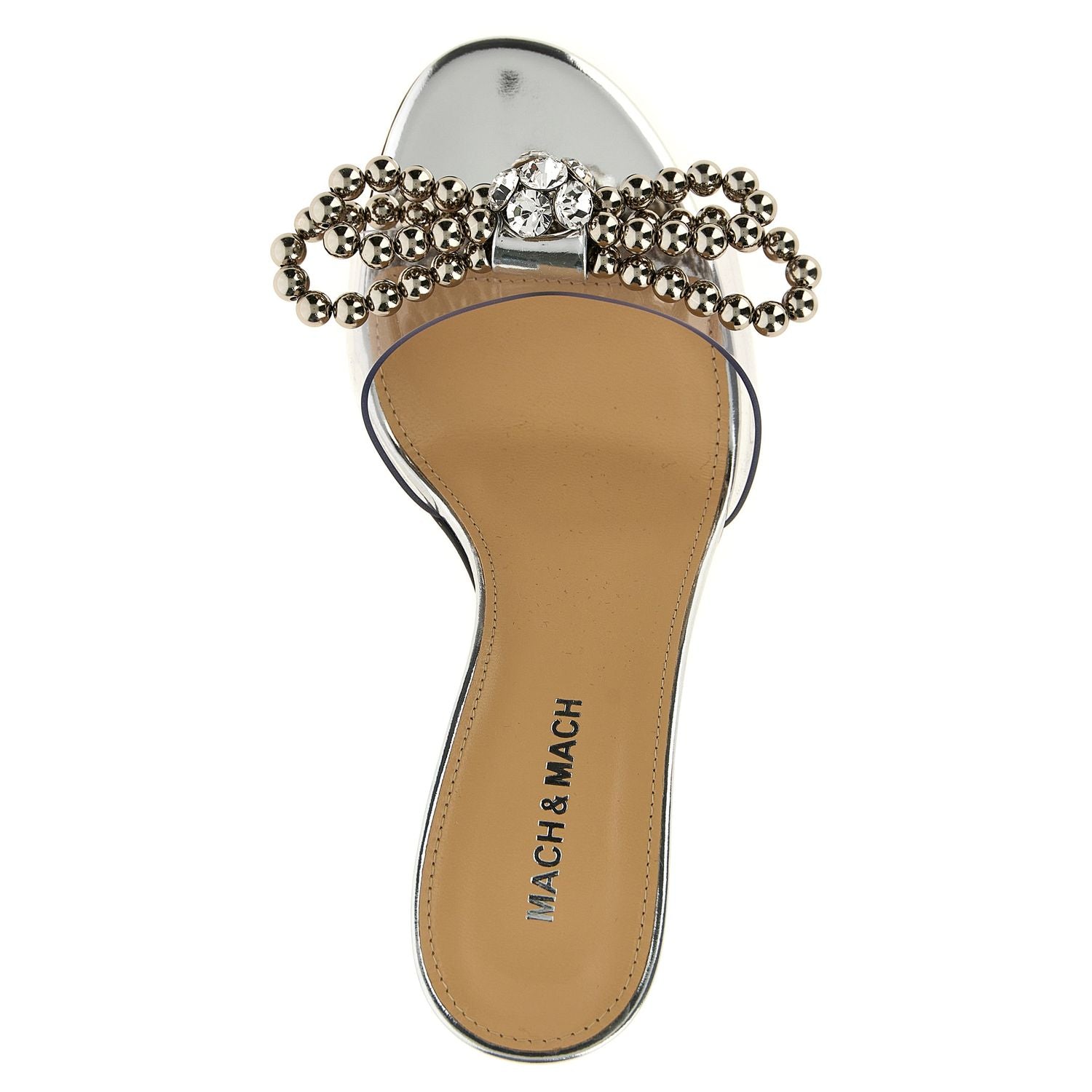 MACH & MACH Silver Pvc Stiletto Heel Sandals
