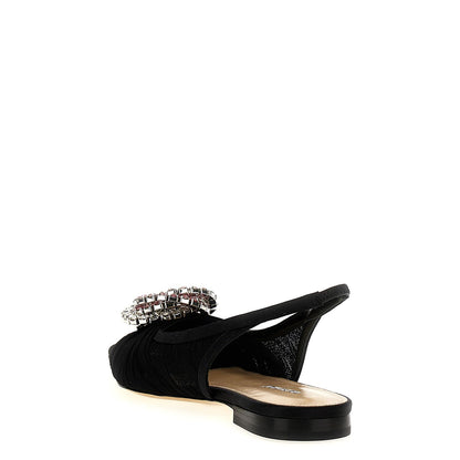 MACH & MACH Black Polyamide Ballet Flats
