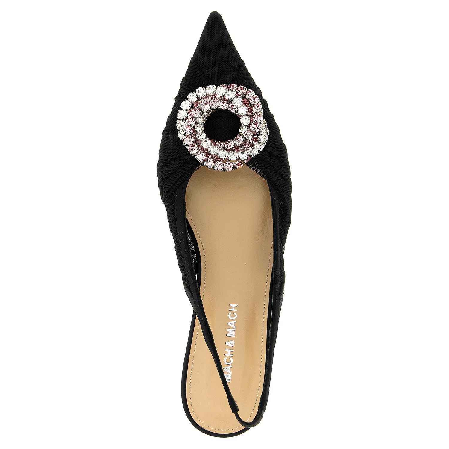 MACH & MACH Black Polyamide Ballet Flats