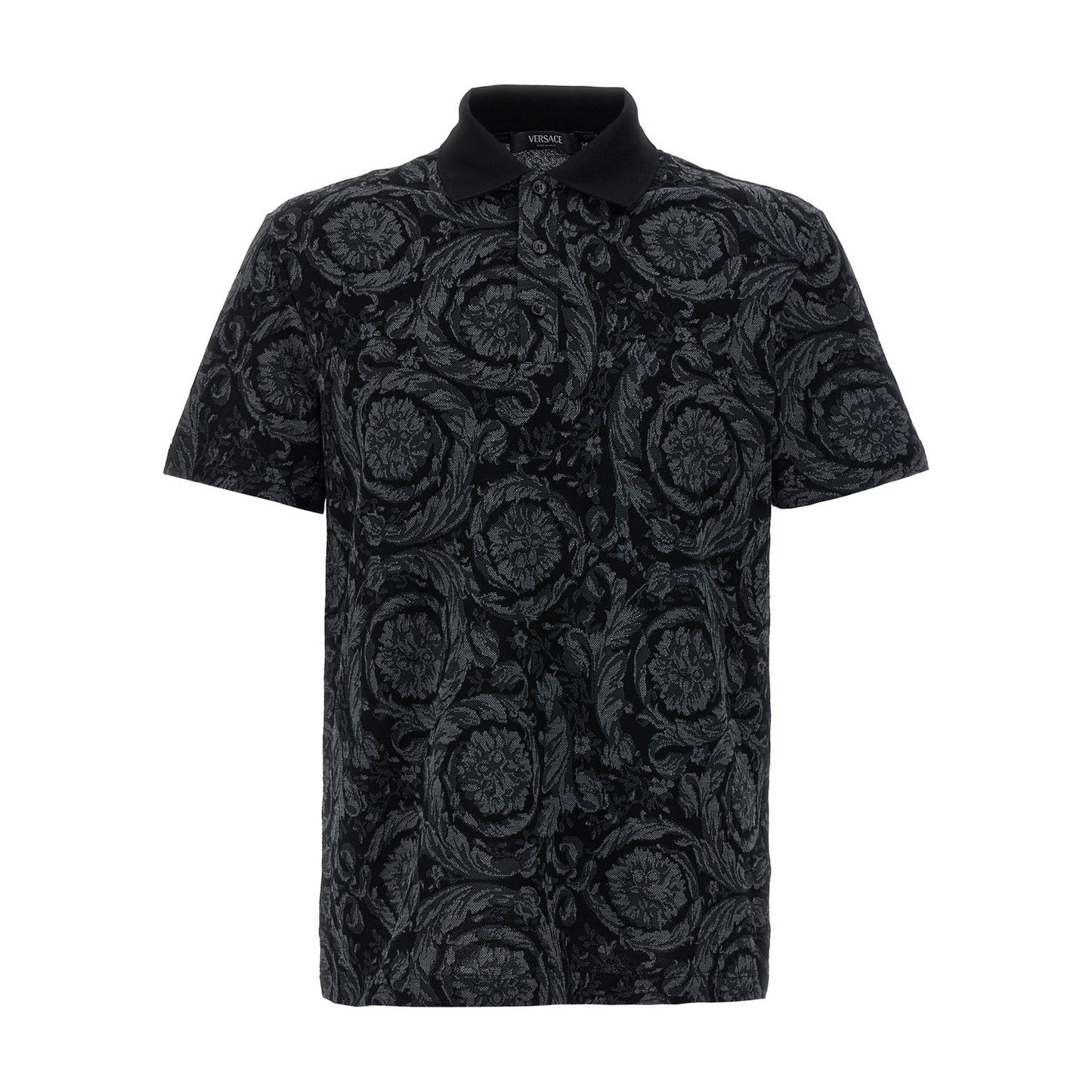 Versace Gray Cotton Polo Shirt