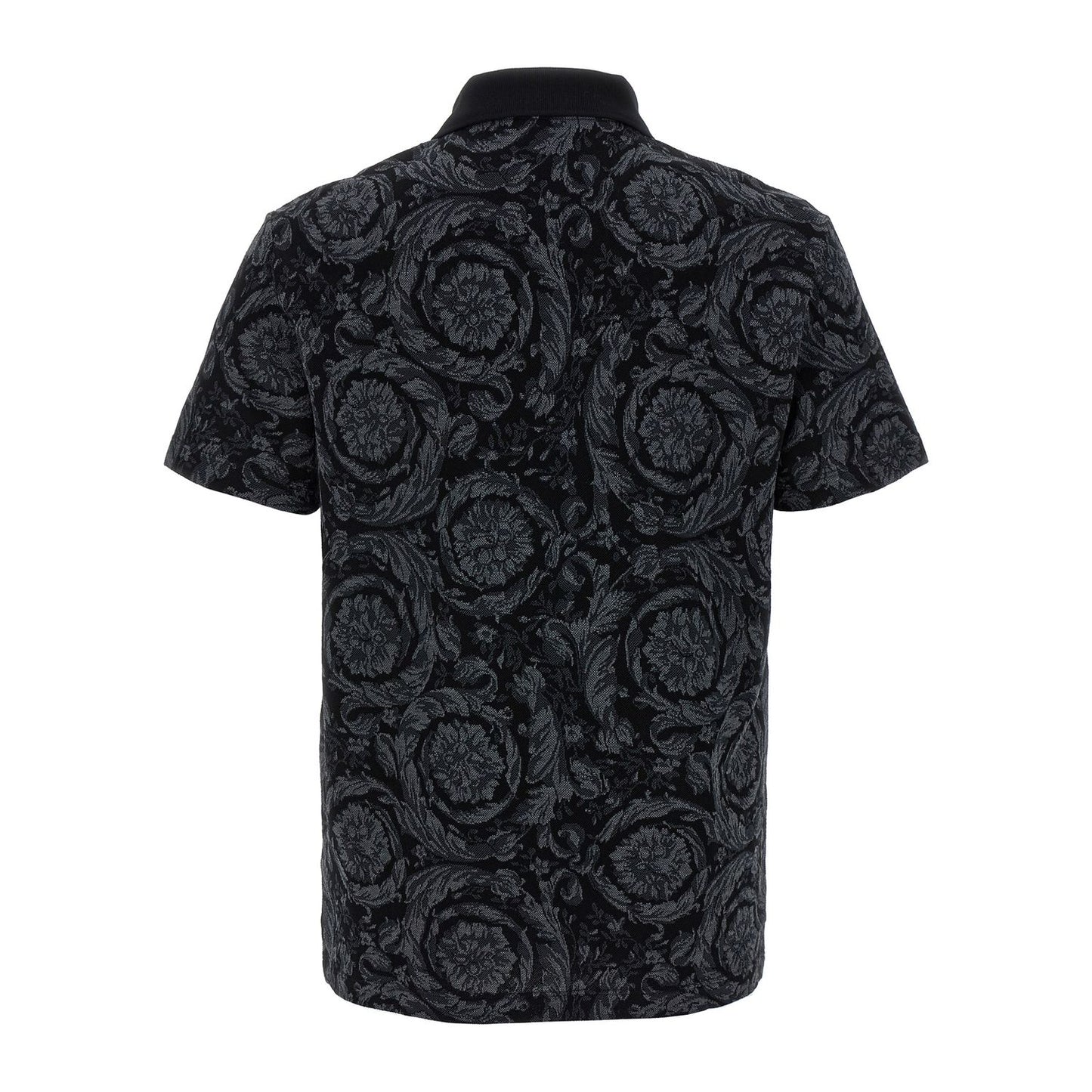 Versace Gray Cotton Polo Shirt